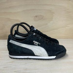 Puma Womens ROMA Suede Low Top Sneakers Shoes 341959 Black Size 6.5